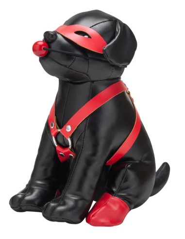 Chien en Simili Bandit 24cm Noir