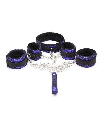 Kit Bondage avec Collier et Menottes Violet
