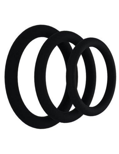 Lot de 3 Cockrings Tri-Pack Gasket Noirs