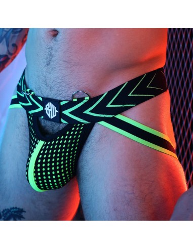 Jockstrap Dickmatized Noir-Vert neon
