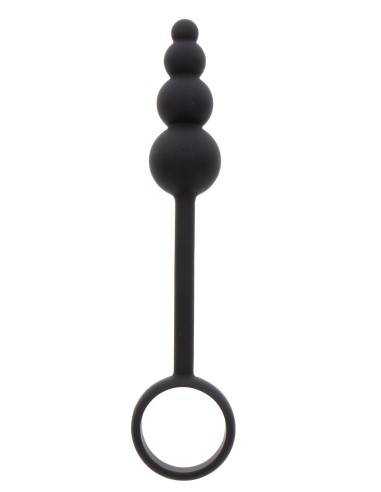 Cockring Plug anal Beads Ring 8.5 x 3.5 cm Noir