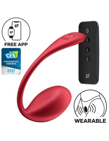 Oeuf Vibrant Sans Fil Connecté Shiny 8 x 4cm Rouge