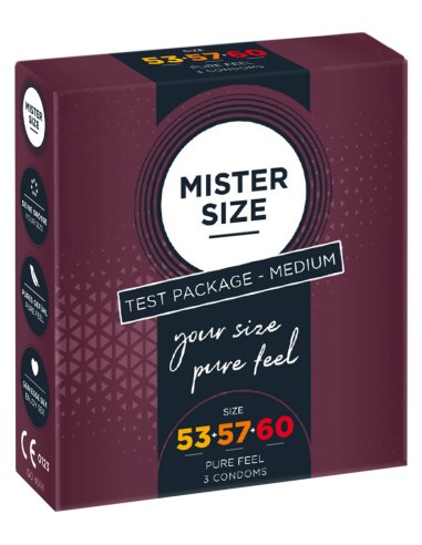 Préservatifs Mister Size Échantillon 3 tailles 53, 57 et 60mm