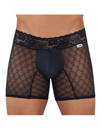 Boxer Transparent Dentelle Pelé Noir