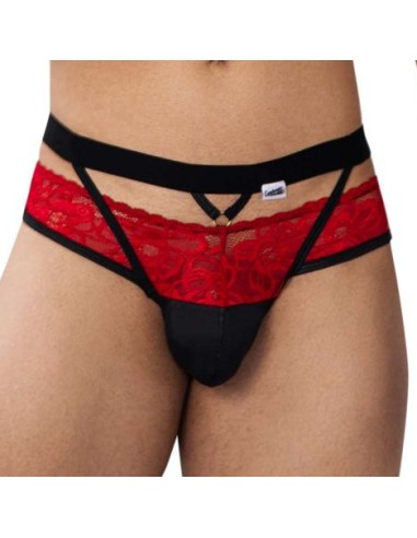 Jockstrap Dentelle Lalita Noir et Rouge