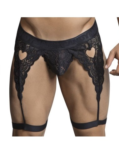 String Porte-Jarretelles Dentelle Peitho Noir
