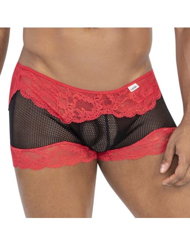 Boxer Dentelle Hymen Rouge et Noir