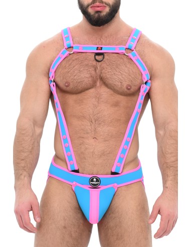 Ensemble Jock et harnais Army Bleu-Rose