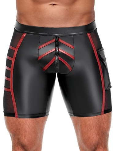 Short avec zip Ormeto Noir-Rouge