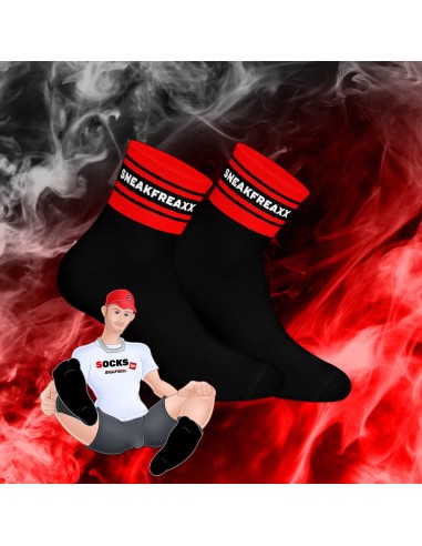 Chaussettes basses Black Red Short Noir-Rouge