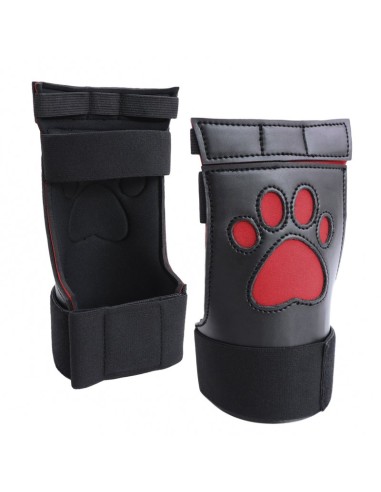 Gants Puppy Dog Paw Noir-Rouge