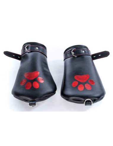 Mitaines Dog Paw Noir-Rouge