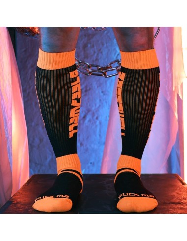 Chaussettes hautes Eternity Noir-Orange Neon