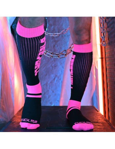 Chaussettes hautes Eternity Noir-Rose Neon