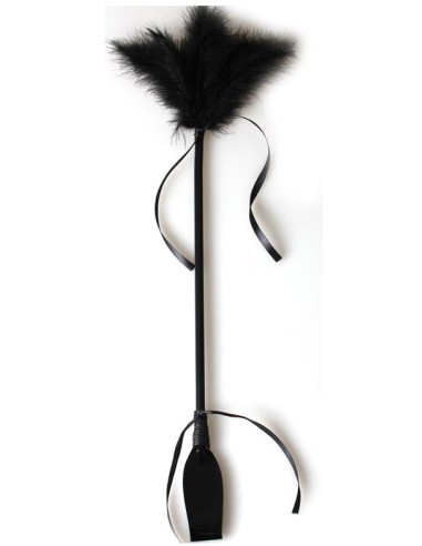 Cravache et Plumeau Secret Touch 50cm Noir