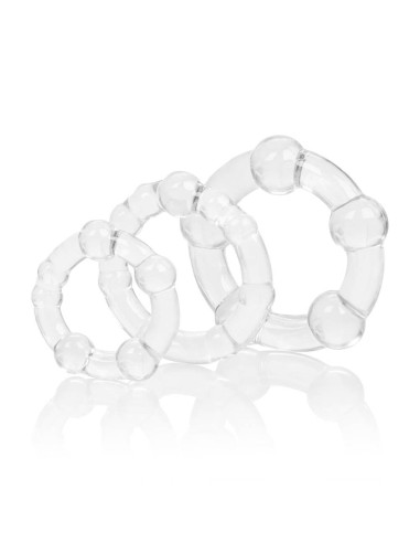Lot de 3 Cockrings Balls Clear