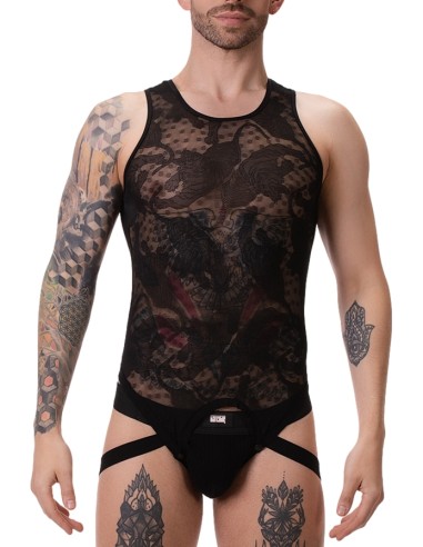 Body homme en dentelle ENVER Noir