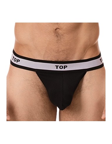 String Cache-sexe Top Noir