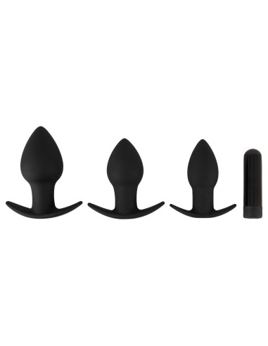 Lot de 3 plugs vibrants Silibutt Noirs