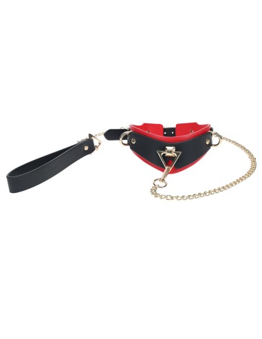 Collier-Laisse Milan Noir et Rouge
