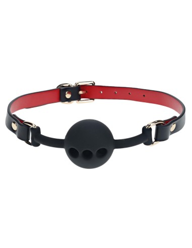 Bâillon-Boule Milan 41mm Noir et Rouge