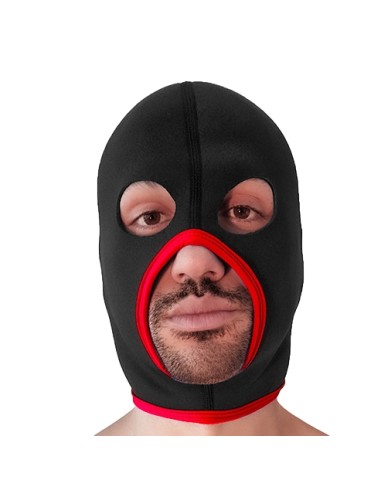 Cagoule Eyes Face Brutus Noire-Rouge