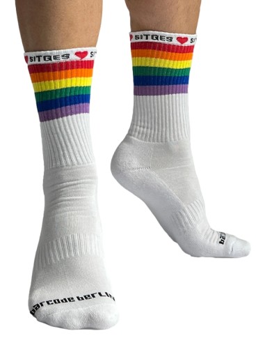 Chaussettes blanches Pride Love Sitges