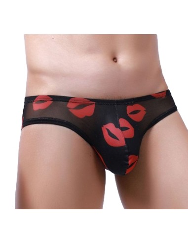 Slip sexy Kiss Lips Noir