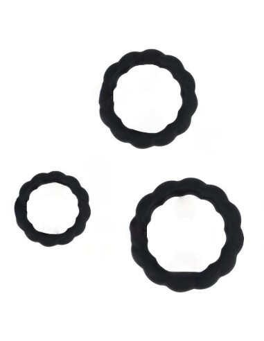 Lot de 3 Cockrings Tortick Noirs