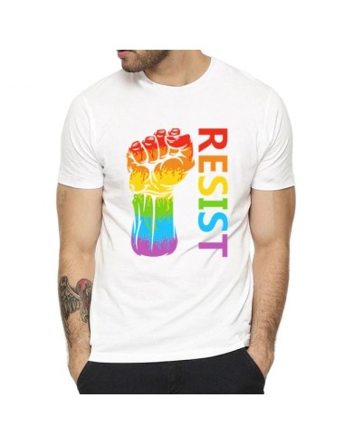T-shirt Resist Rainbow Blanc